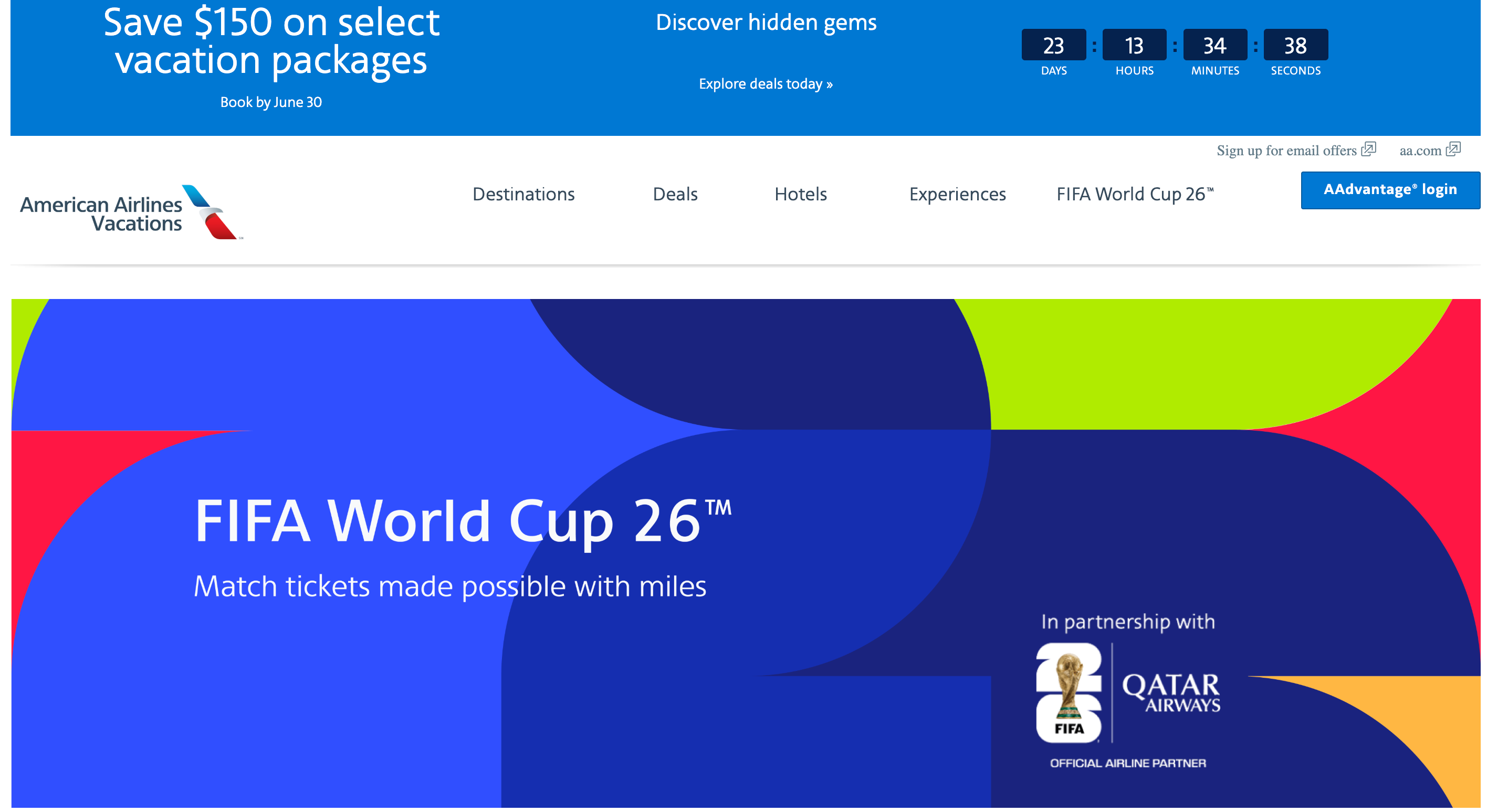american airlines addvantage fifa world cup 2026 access portal