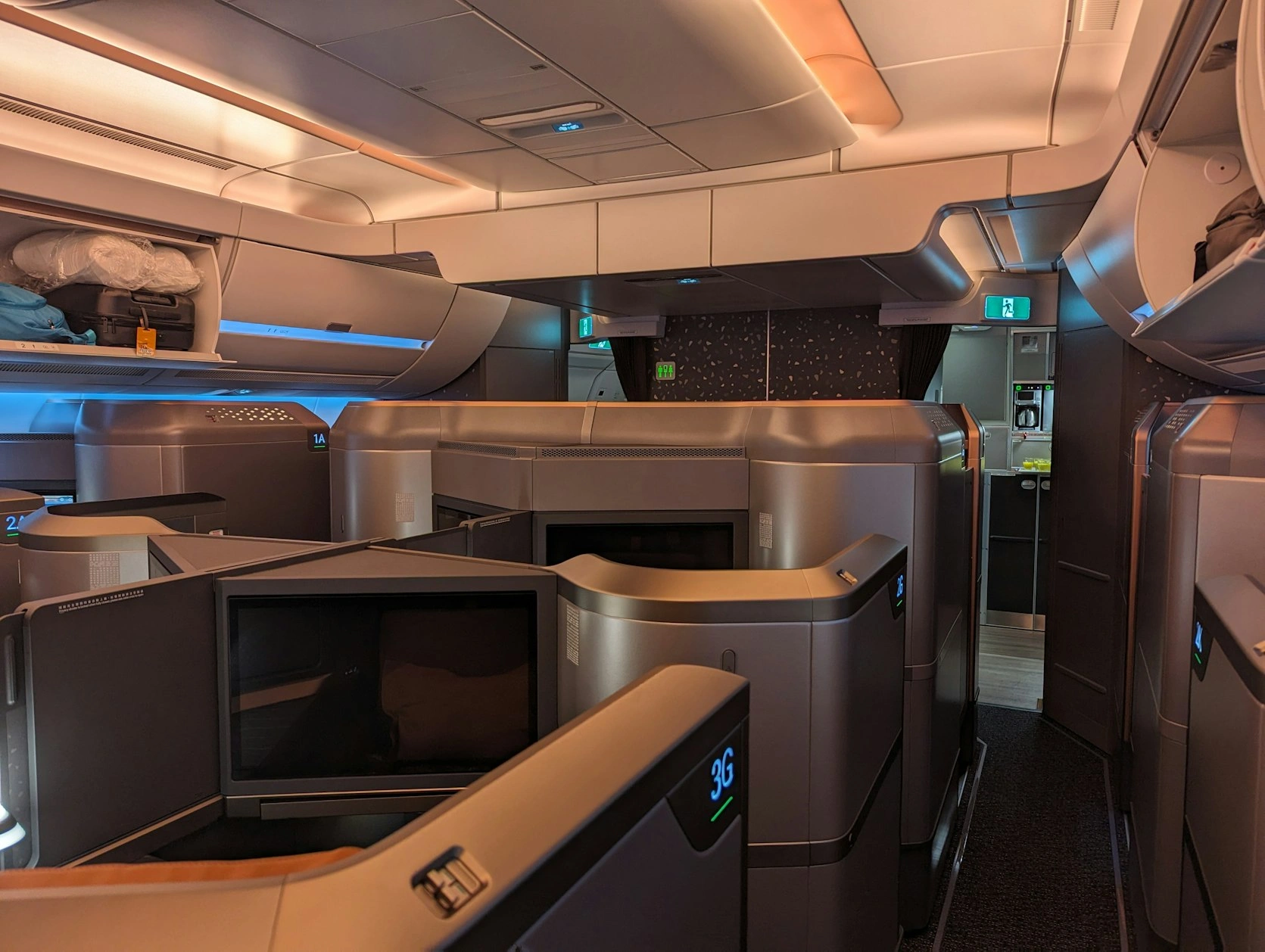 Starlux Airlines business class cabin onboard the A350.