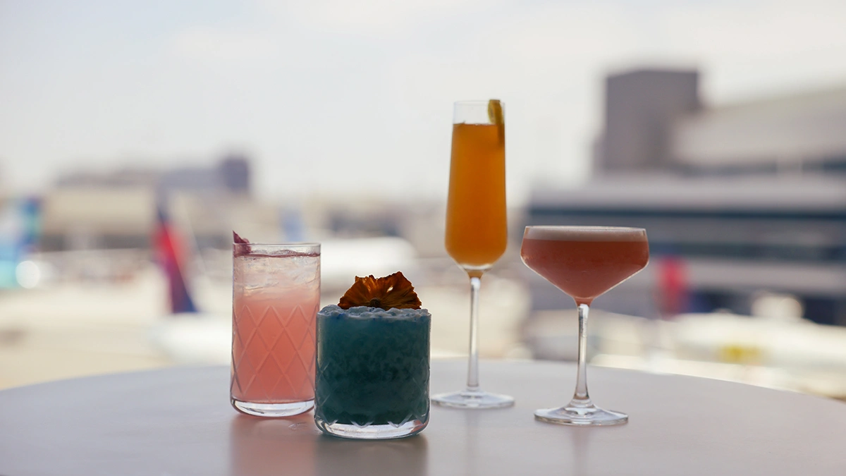 the inventive cocktails at delta one lounge terminal 2 LAX