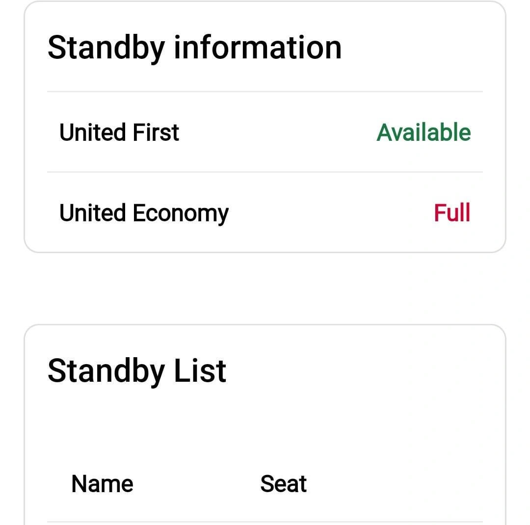 united airlines standby policy